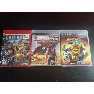 Lot of 3 PS3 Games: Uncharted 3, COD 3 & Ratchet and Clank 4
